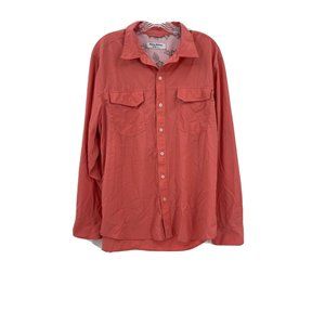Mens Large Tommy Bahama IslandZone Peach Button Down